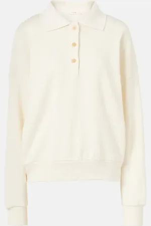 The Row Corzas cotton and cashmere polo sweater