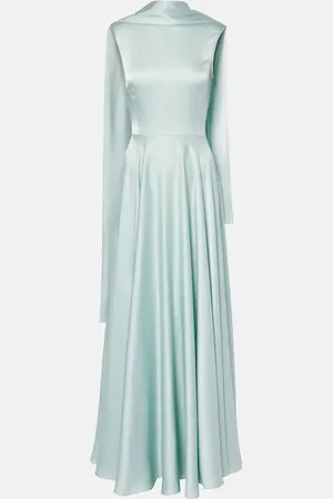 Solace Emelia scarf-detail satin gown
