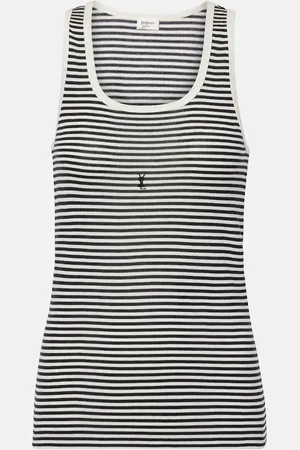 Saint Laurent Cassandre cotton jersey tank top
