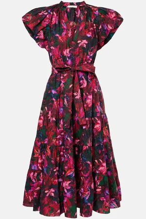 ULLA JOHNSON Ottilie floral cotton midi dress