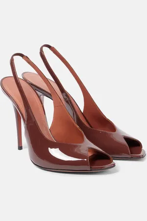 Amina Muaddi Kristina Sling 105 leather slingback pumps