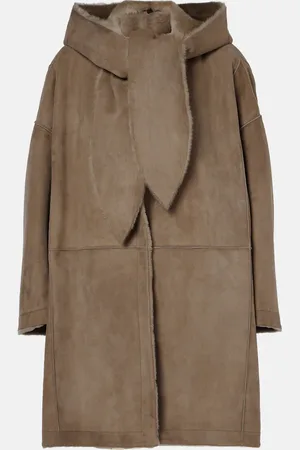 The Row Parnasse shearling-lined suede coat
