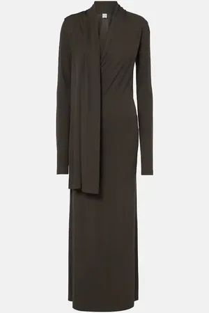 Totême Scarf-detail jersey maxi dress