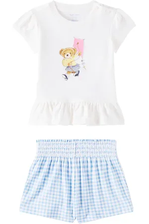 Ralph Lauren Baby Polo Bear cotton T-shirt and pants set