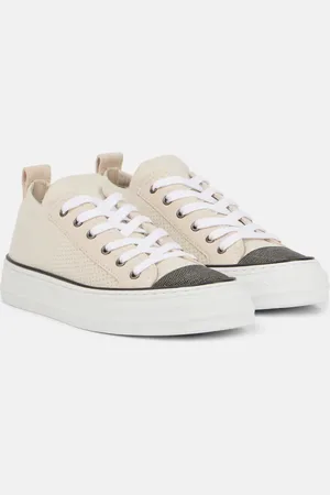 Brunello Cucinelli Monili suede-trimmed low-top sneakers