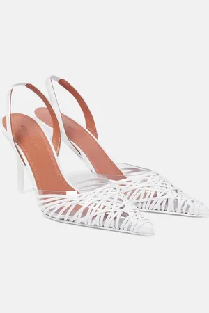 Amina Muaddi Lori 90 leather slingback pumps