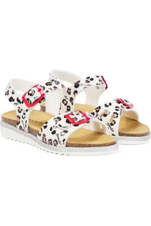 MONNALISA Leopard-print faux leather sandals