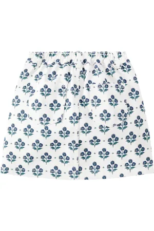 The New Society Leros floral denim skirt
