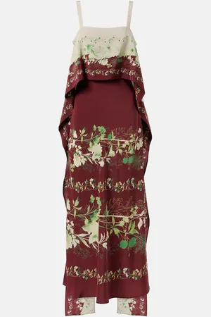 La DoubleJ Floral silk crÃªpe de chine midi dress