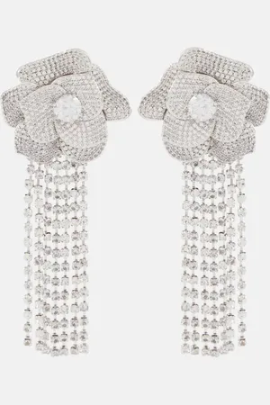 Self-Portrait Crystal-embellished drop earrings