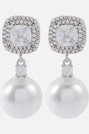 Self-Portrait Oversized embellished earrings