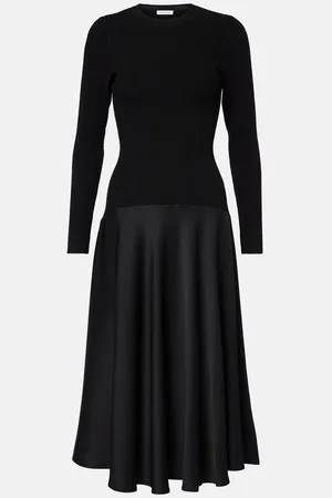VERONICA BEARD Vaughn satin-trimmed midi dress