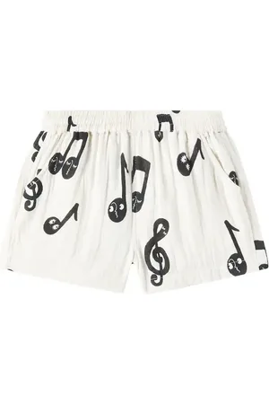 Mini Rodini Note cotton muslin shorts