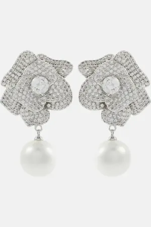 Self-Portrait Embellished drop earrings