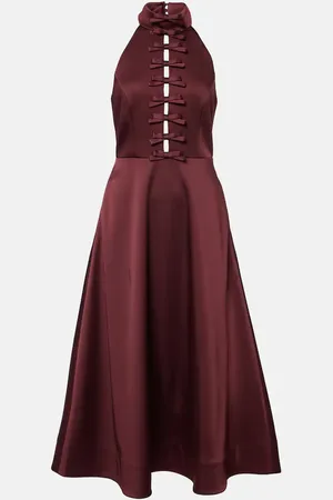 Rebecca Vallance Merlot satin cocktail dress