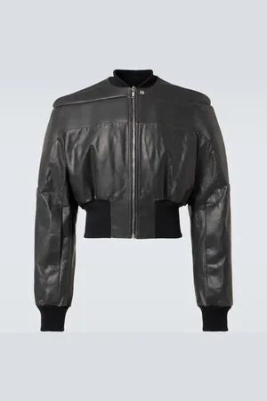 Rick Owens Girdered cropped leather jacket