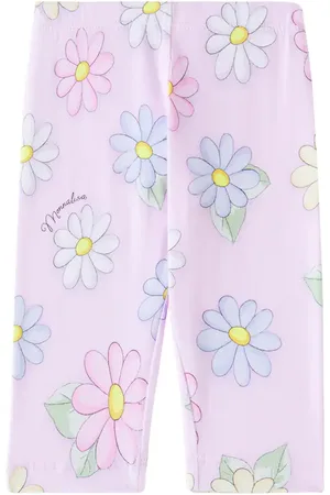 MONNALISA Baby floral cotton-blend leggings
