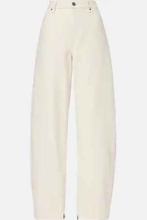 Self-Portrait High-rise barrel-leg jeans