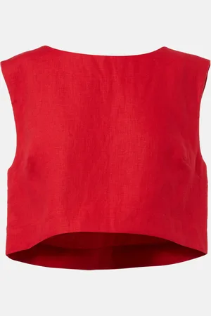 POSSE Martina linen crop top