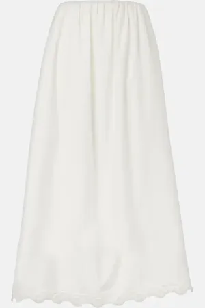 POSSE Antoinette embroidered cotton maxi skirt