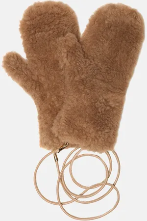 Max Mara Ombrato camel hair and silk mittens