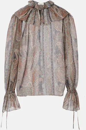 Saint Laurent Paisley silk georgette blouse
