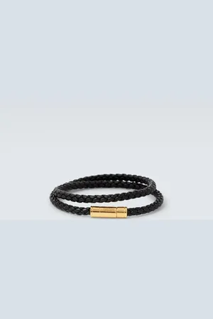 Tom Ford Logo braided leather bracelet