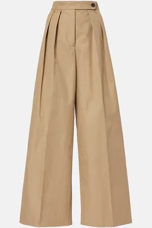 DRIES VAN NOTEN Low-rise cotton twill wide-leg pants