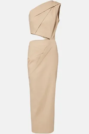 Max Mara Cutout cotton-blend twill maxi dress