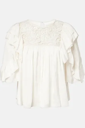 Isabel Marant Syrane lace-trimmed ruffled top