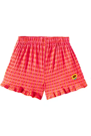 Bobo Choses Ruffled vichy cotton-blend shorts