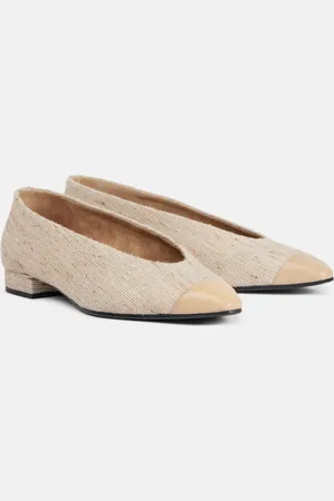 Loro Piana Rebecca leather-trimmed ballet flats