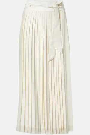 Loro Piana Janel pleated silk midi skirt