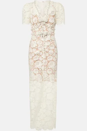 Self-Portrait Embellished lace-trimmed cocktail dress