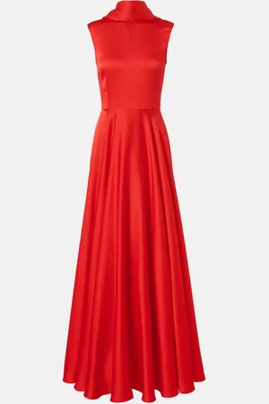 Solace Emelia scarf-detail satin gown