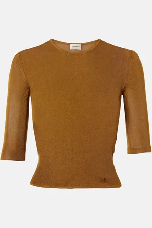 Saint Laurent Cassandre knitted top
