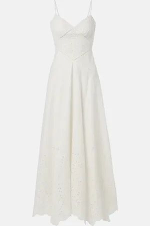 Self-Portrait Broderie anglaise cotton maxi dress