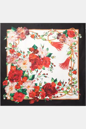 Dolce & Gabbana Floral silk twill scarf