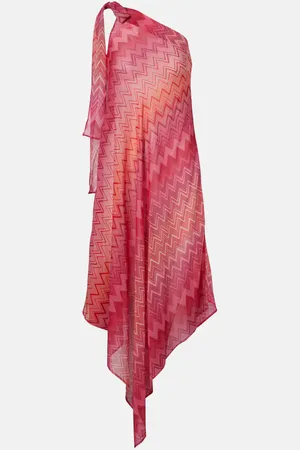 Missoni Zigzag one-shoulder silk beach dress