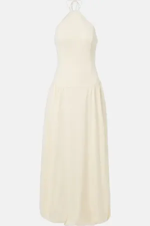 SIR Florent halterneck cotton-blend maxi dress