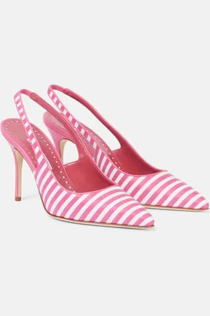 Manolo Blahnik Allurafia 90 striped slingback pumps