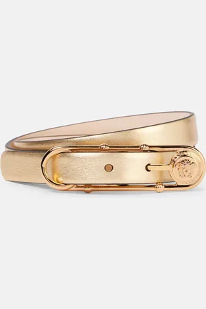 VERSACE Safety Pin metallic leather belt