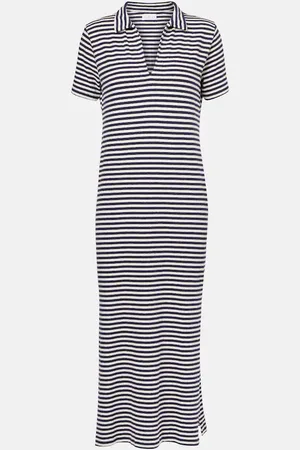 Velvet Khan striped cotton jersey midi dress
