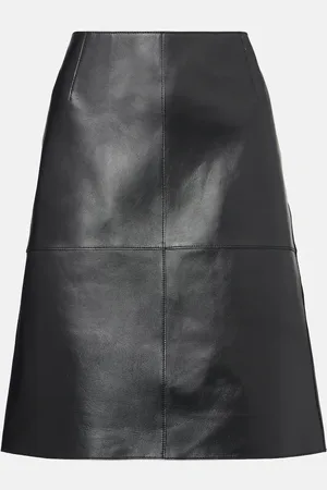 Totême Paneled leather midi skirt
