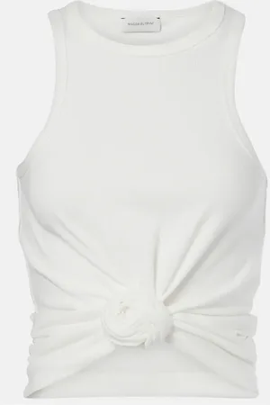 MAGDA BUTRYM Gathered cotton-blend tank top