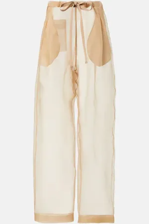 Khaite Trenton silk organza wide-leg pants