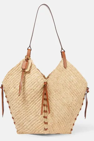 Isabel Marant Tampa leather-trimmed raffia shoulder bag