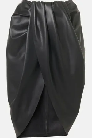 Stella McCartney Draped faux leather midi skirt
