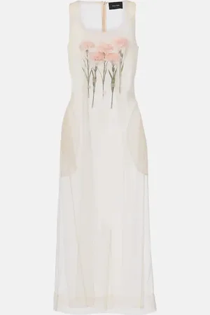 Simone Rocha Floral-appliquÃ© tulle midi dress