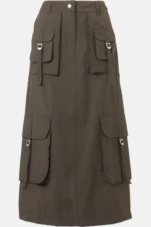 Acne Studios Logo cotton-blend midi skirt